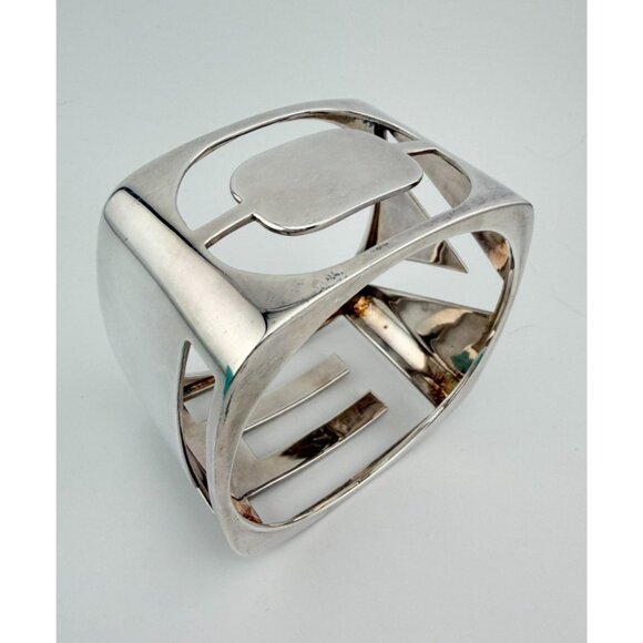Tiffany & Co. LOVE Cut Out Bangle Bracelet ERA by Donald Clafin Sterling Silver - Picture 5 of 10